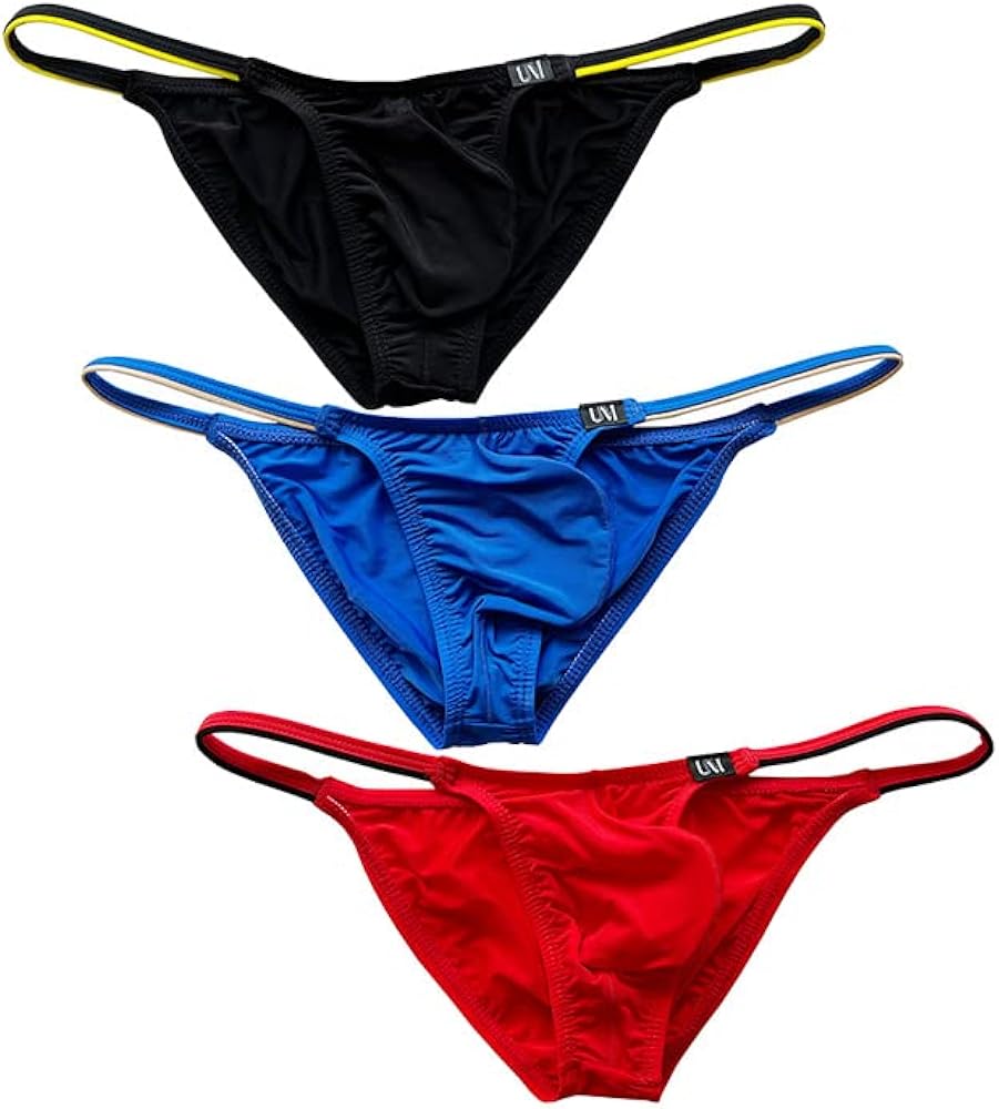 Men's Ice Silk String Bikini Underwear Thin Bulge Pouch Triangle Briefs Underpants Bikini Briefs