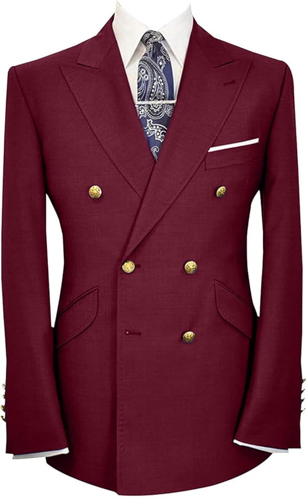 Men's Double Breasted Suit Business Fashion Sport Coats for Men