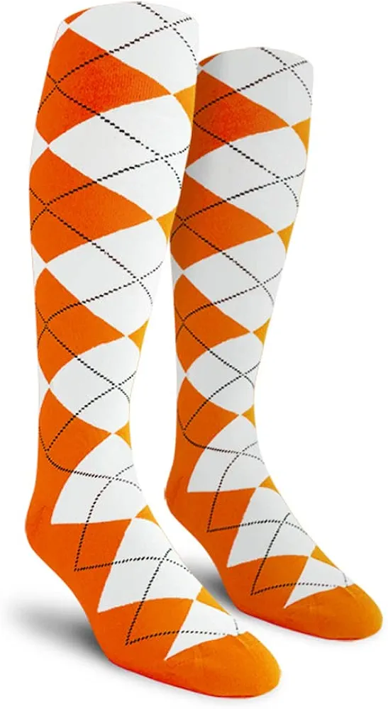 Colorful Knee High Argyle Cotton Socks For Men Women and Youth (A-Z)
