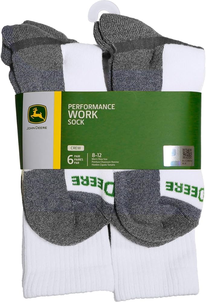 John Deere Mens Work Performance Crew Socks - LP83070