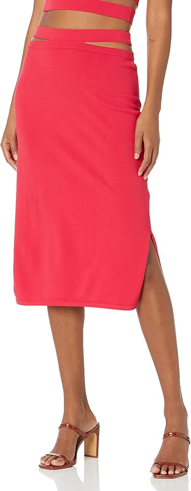 The Drop Women's Valentina Slim Cutout Pull-On Midi Sweater Skirt