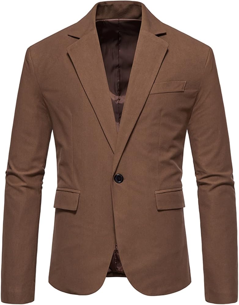 Men's Formal Suit Blazers Dinner Party Prom Wedding Stylish Tuxedo Coats for Men One Button Casual Slim Fit Jackets
