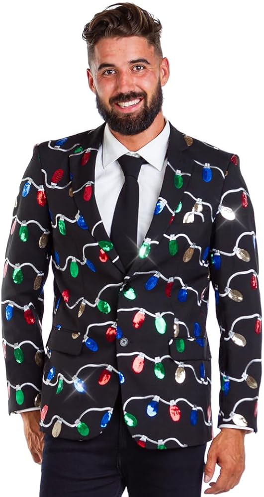 Tipsy Elves Men's Colorful Allover Sequin Blazers - Shiny Holiday New Years Ever Jackets