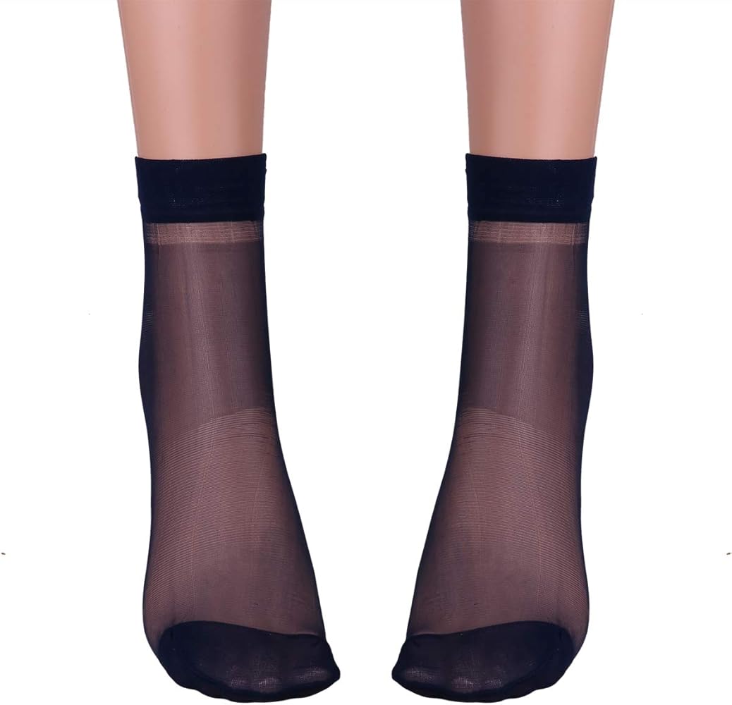 JEATHA 3 Pairs Summer Silk Thin Ankle Sheer Socks Anti-slip Casual Short Over Ankle Socks Stretchy Hosiery for Men Women