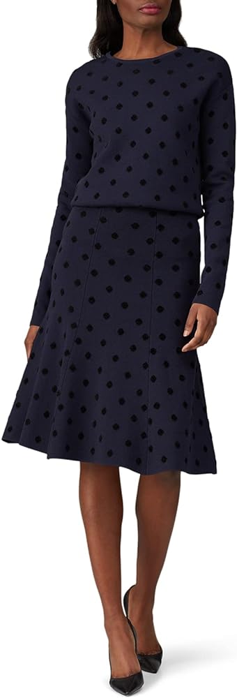 Rent The Runway Pre-Loved Navy Polka Dot Skirt
