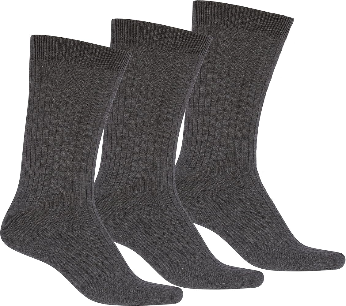 Sakkas Men's Cotton Blend Ribbed Dress Socks Value 6-Pack
