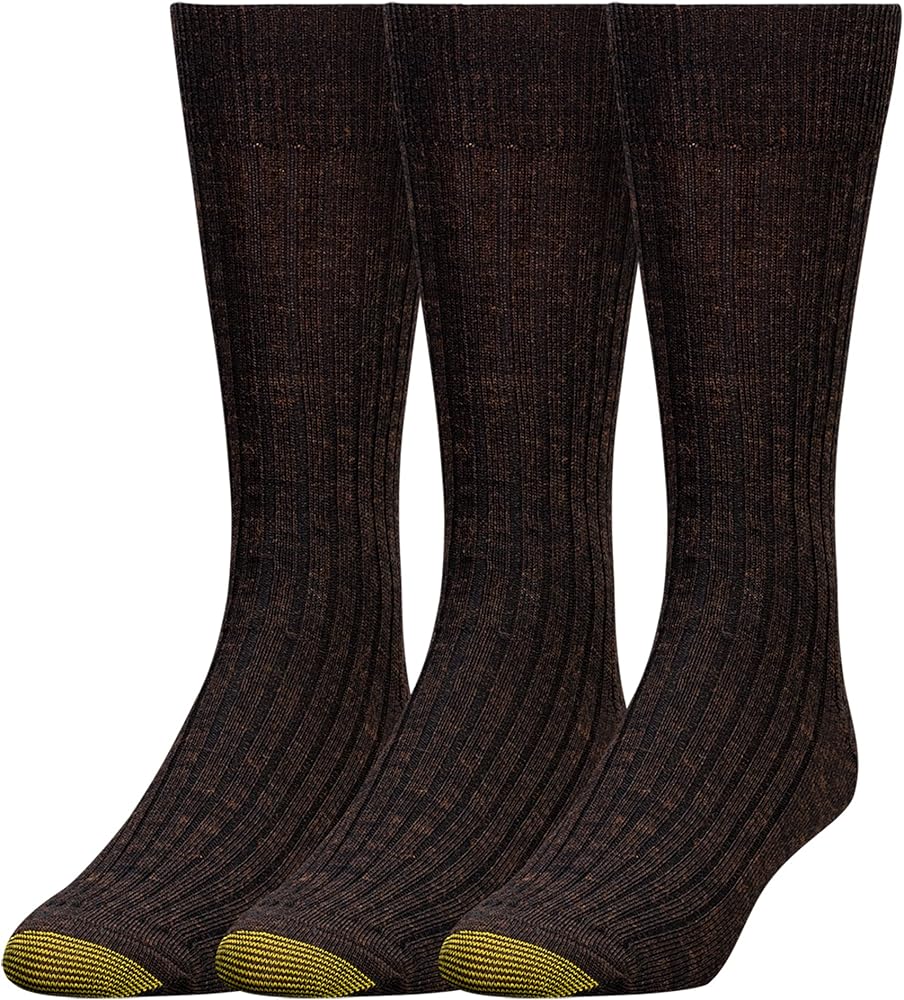 GOLDTOE Men's Windsor Wool Crew Socks 3 Pack
