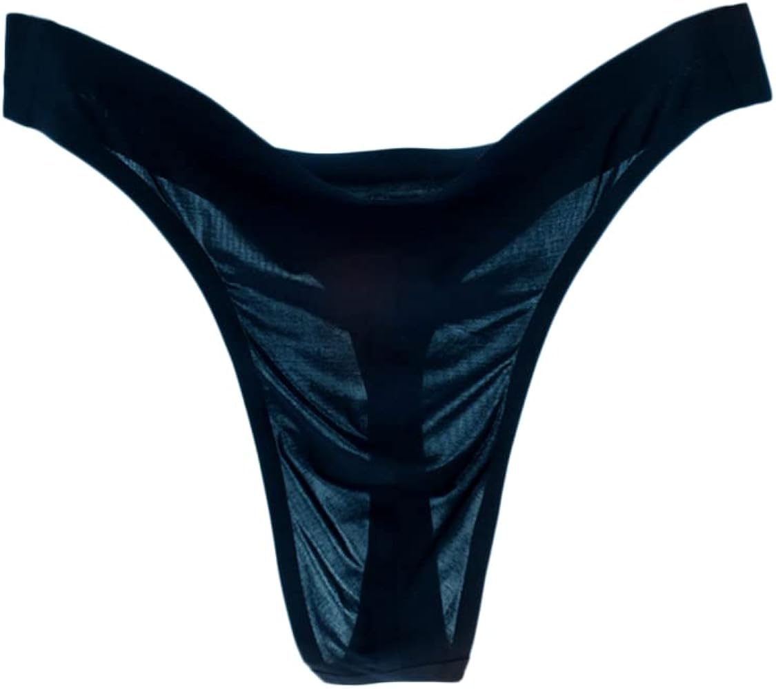 Transparent Free Breathing Male Smooth Ice Silk Gstrings and Thongs Underwear Men Bikini