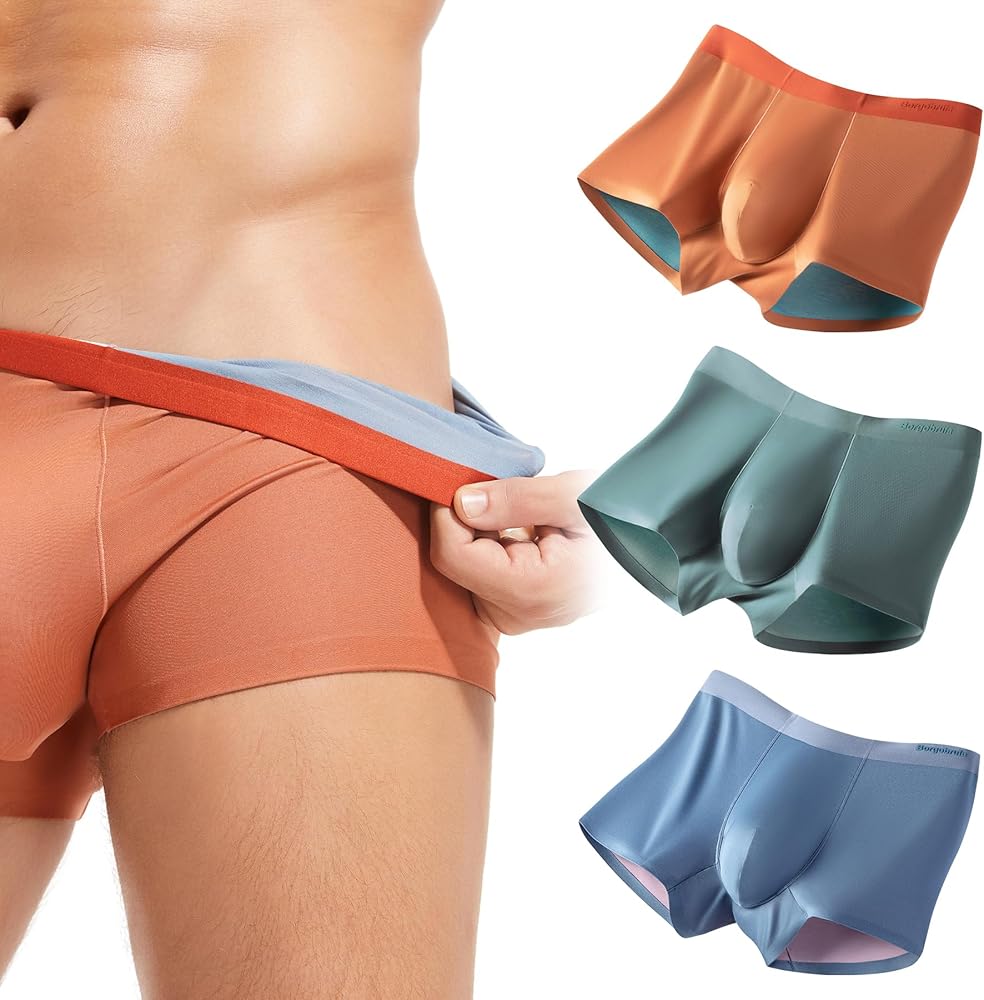 Micro Modal Trunks，Men's Anti-odor Underwear, 3 Pack，Choose size according to height and weight