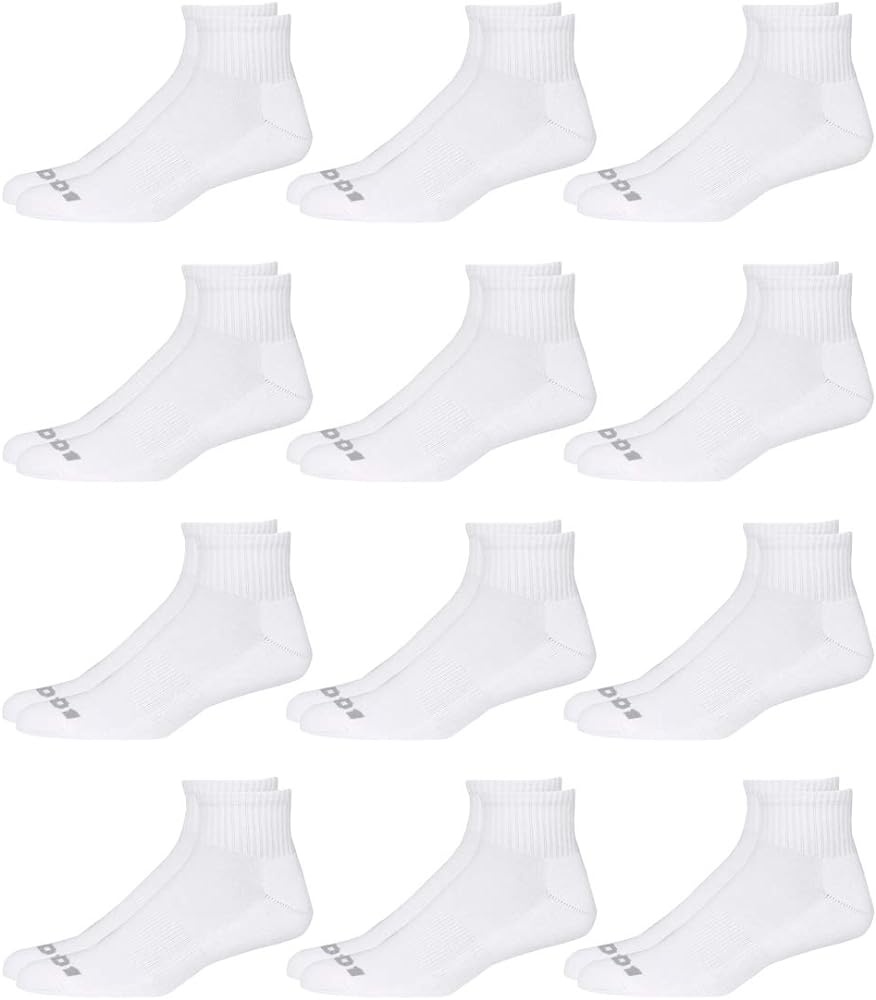 AND1 Men's Athletic Arch Compression Cushion Comfort Quarter Cut Socks (12 Pack)