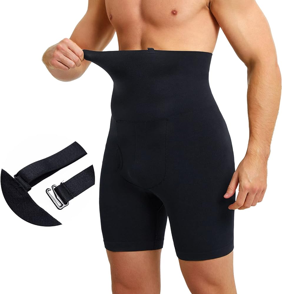 Men Tummy Control Shorts Adjustable Slimming Body Shaper High Waist Compression Shapewear Boxer Brief Underwear