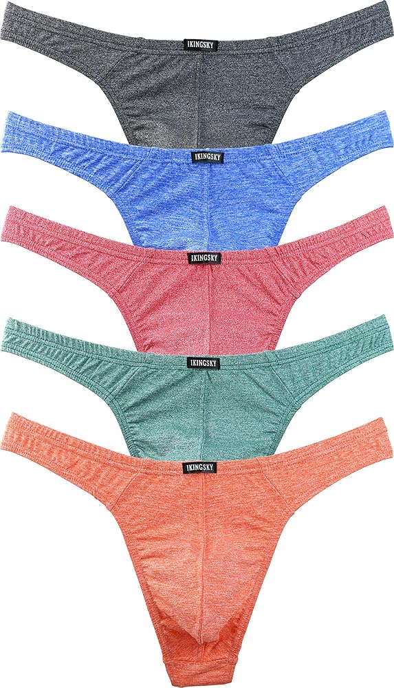 IKINGSKY Men's Thong Underwear Soft Stretch T-back Mens Underwear