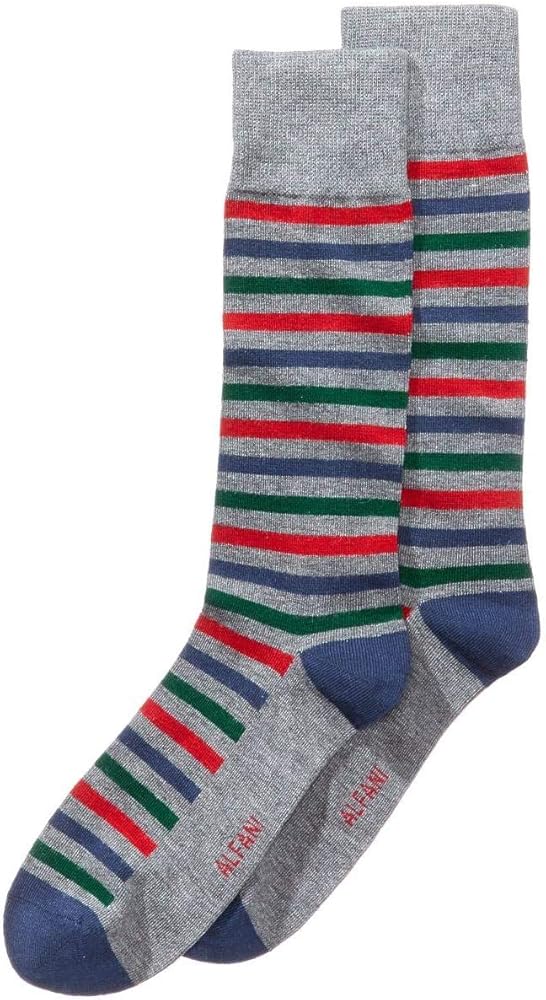 Alfani Mens Striped Midweight Socks