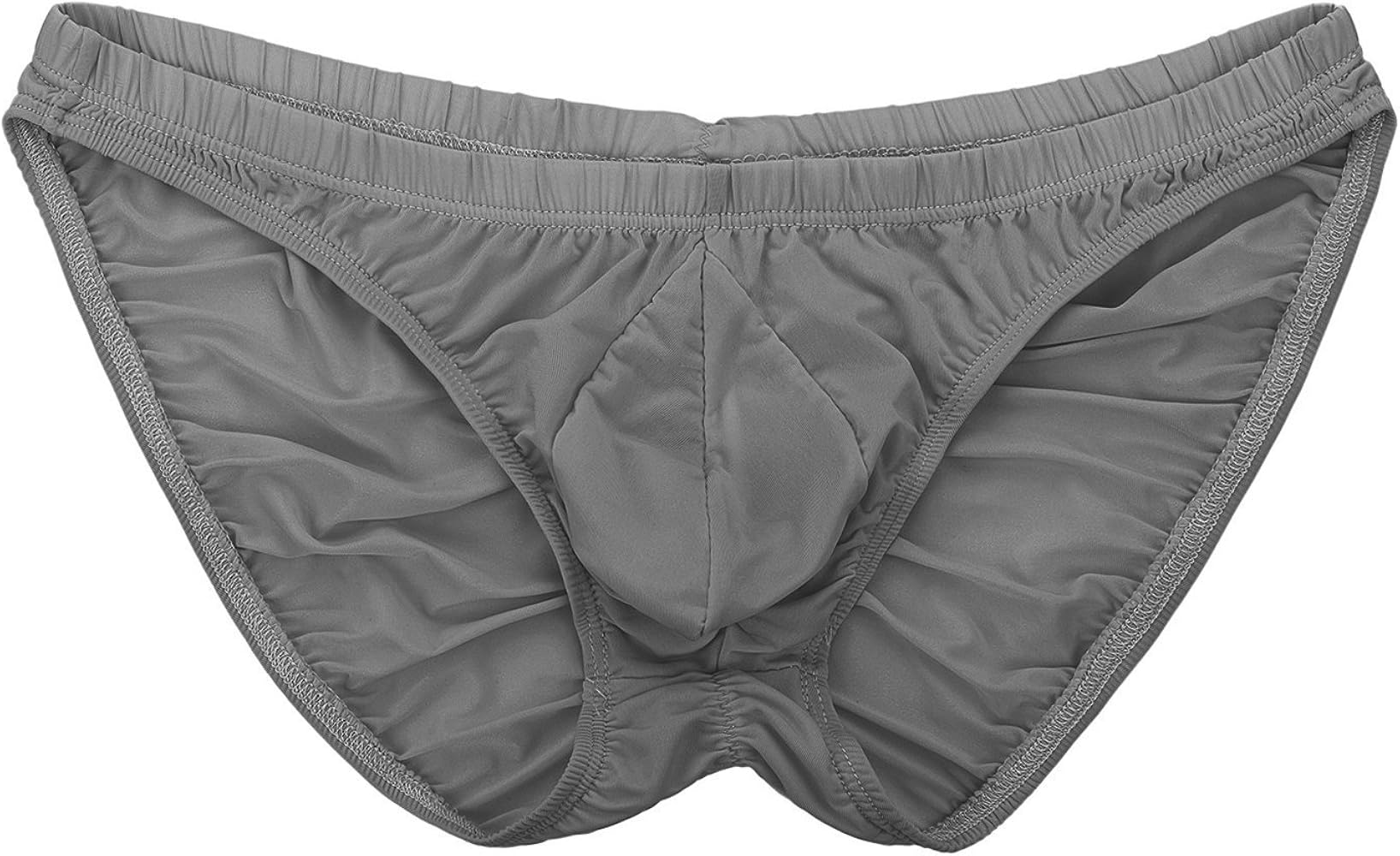 Summer Code Men's Sexy Bikini Brief Elastic Silky Ruched Back Underwear Swimwear