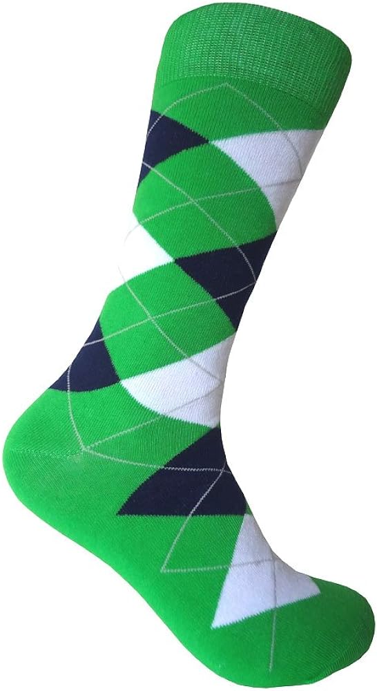 Men's Mid Calf Green Dress socks,One size fits most men; Sock Size 10-13.