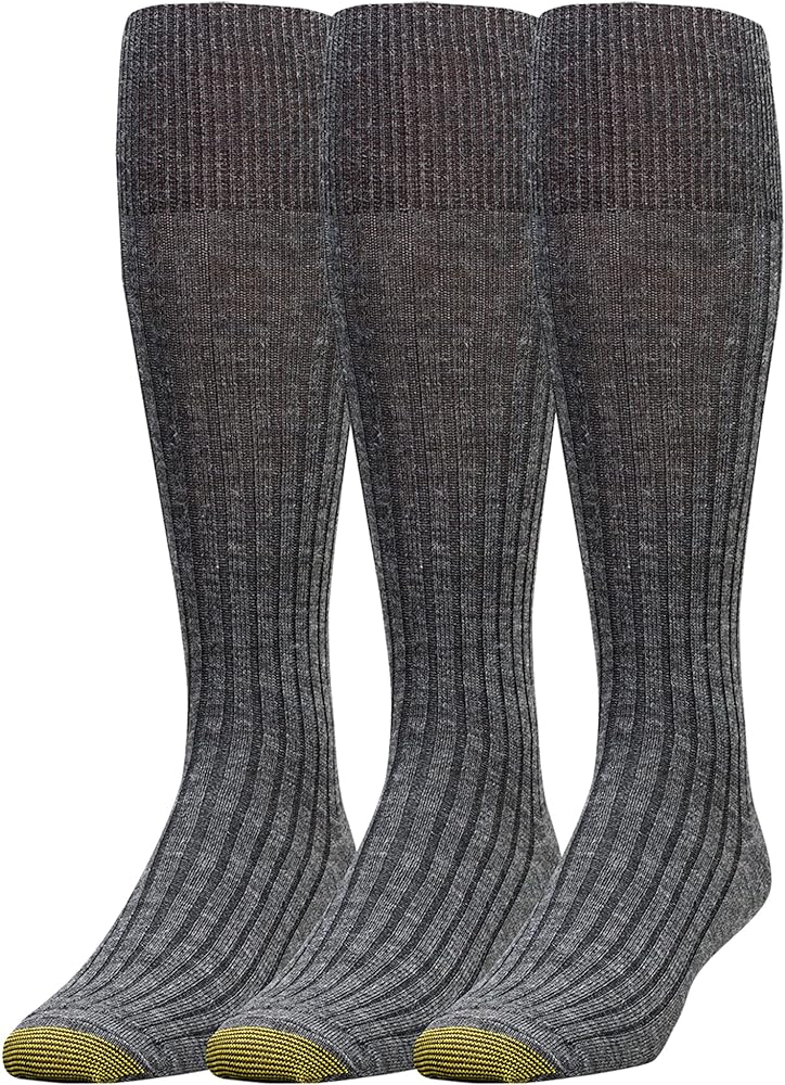 GOLDTOE Men's Windsor Wool Over The Calf Socks 3 Pack