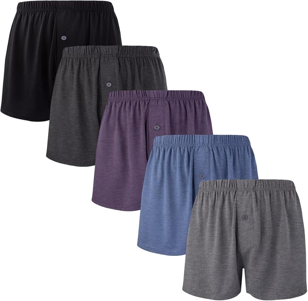 BAMBOO COOL Men's Boxers Short Boxer for Men Soft Comfortable Casual Breathable Underwear (3 Pack or 5 Pack)