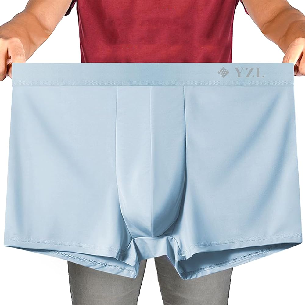 Men's Boxer Briefs ice silk Underwear Breathable Elastic oversized 7xl men panties underpants 4-pack gift box