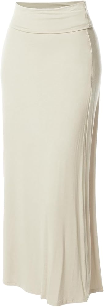 Women's Awesome 21 Stylish Fold Over Flare Long Maxi Skirt