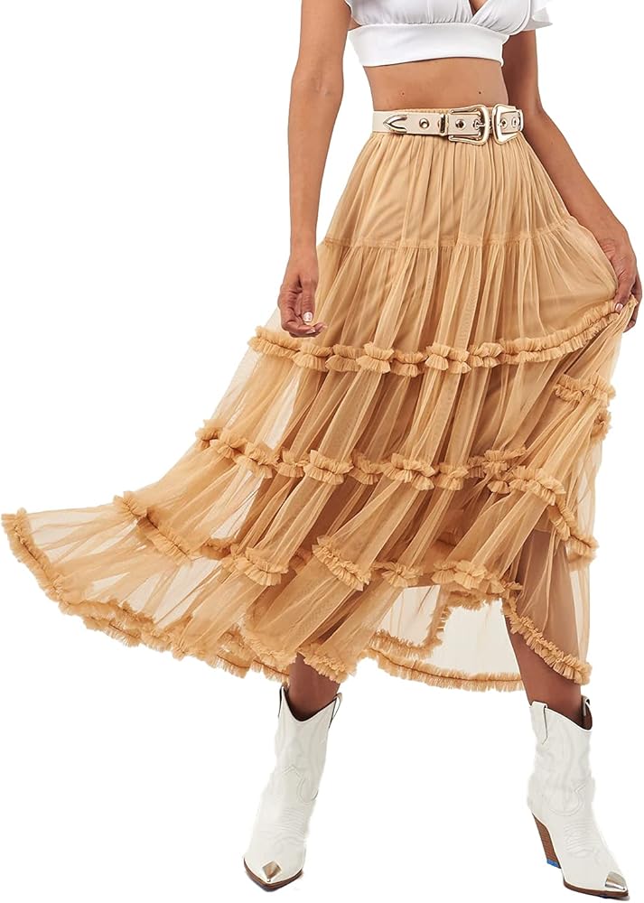 Women's Crown Tulle Midi Skirt