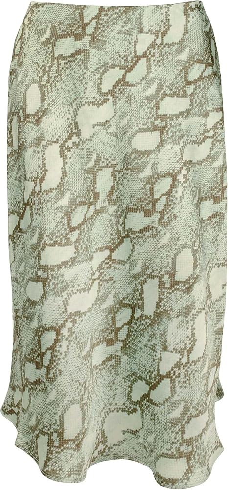 Ralph Lauren Women's Satin Snakeskin Print A-line Skirt TMlt 12
