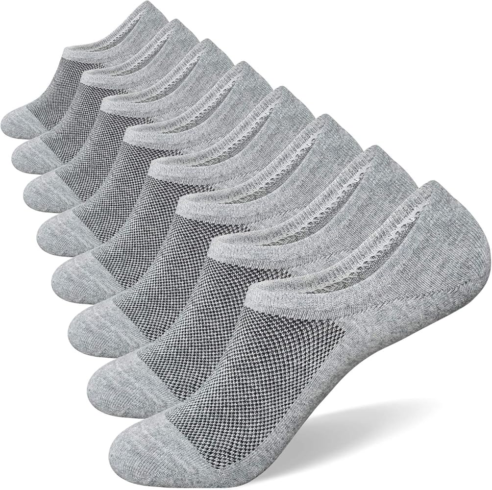 SIXDAYSOX No Show Socks for Men 6/8 pack Cotton Thin Low Cut Non Slip for Loafer Flats Sneakers 5-8/9-11/12-15