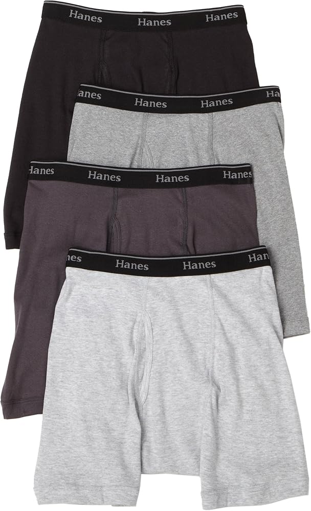 Hanes Mens 4-Pack Multi-Color Boxer Brief Underwear