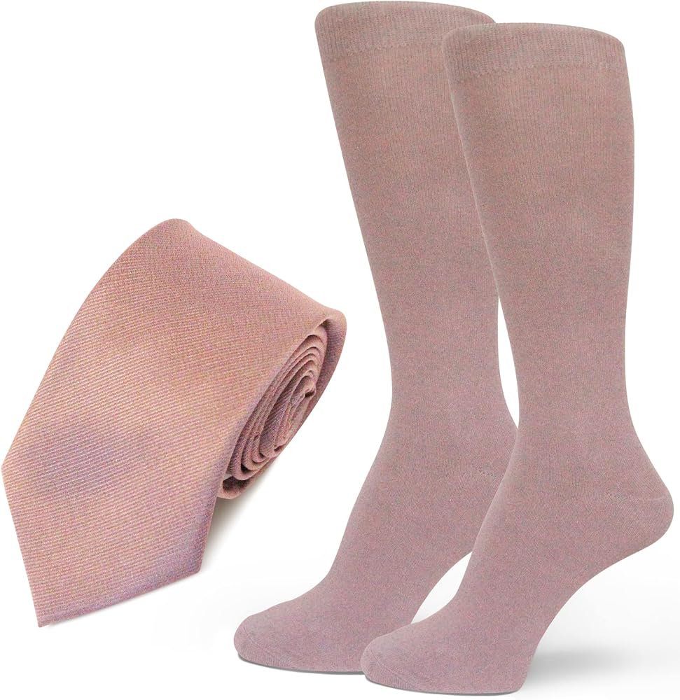 Groomsmen/Men's Solid Color Dress Socks & Neck Tie Set for Wedding Gift