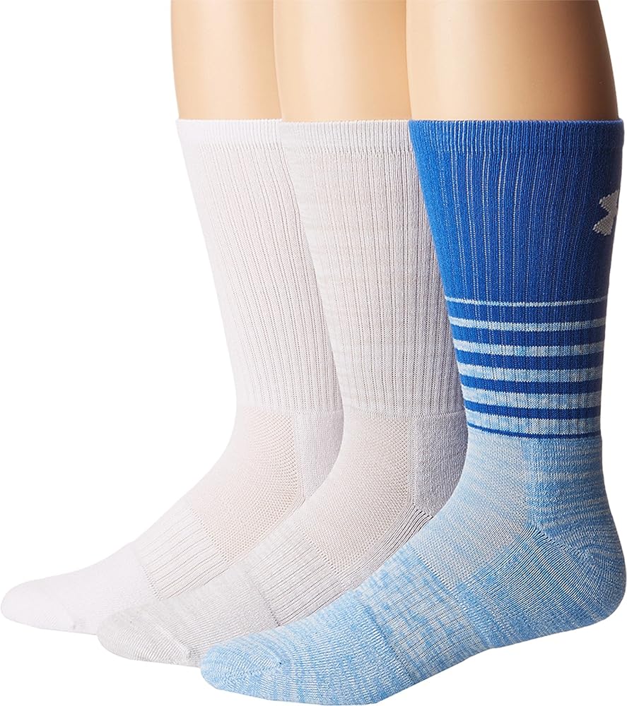 Under Armour UA Phenom Twisted Crew 3-Pack Carolina Blue/Assorted LG (US Men's 8-12)