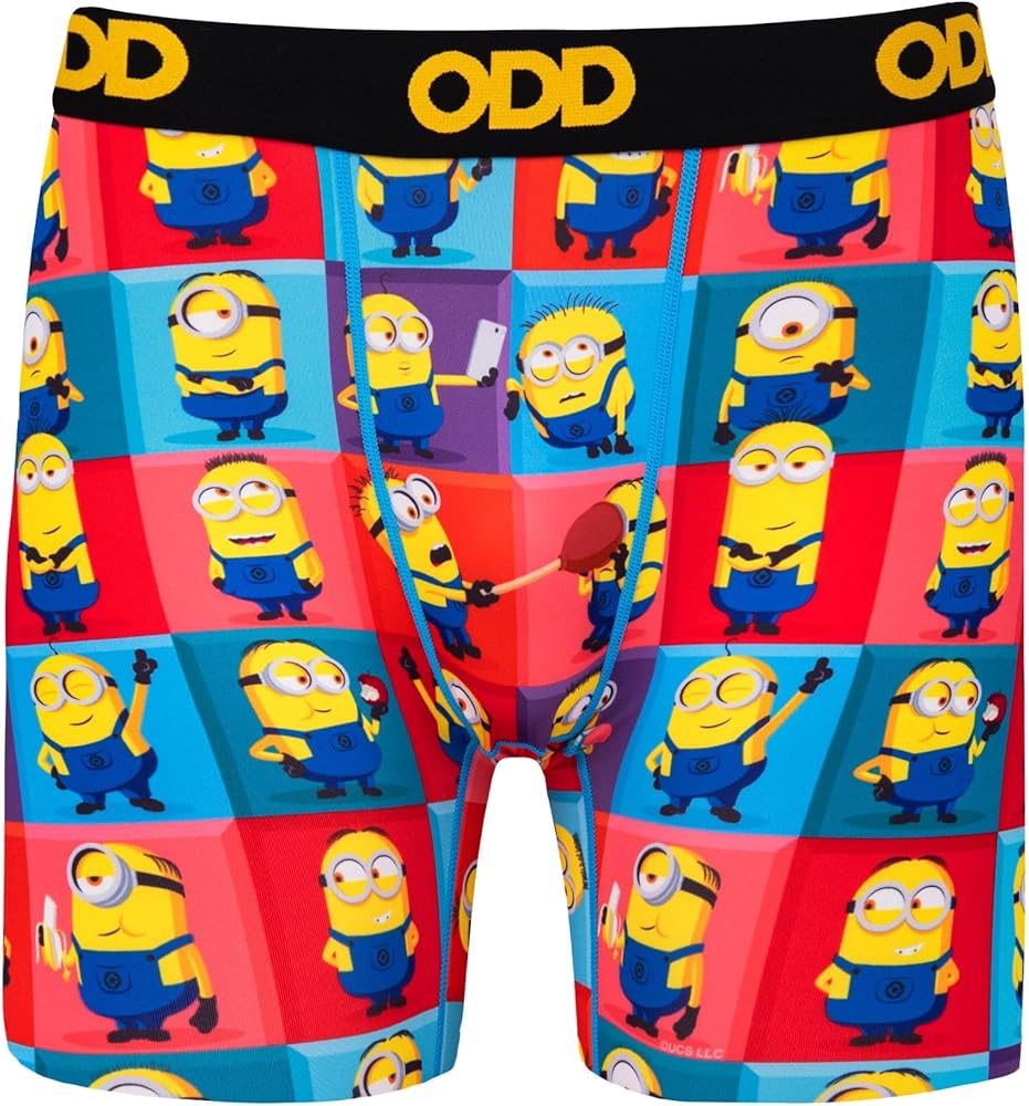 Odd Sox, Minions Despicable Me 4, Men's Boxer Brief Underwear - Adult Size