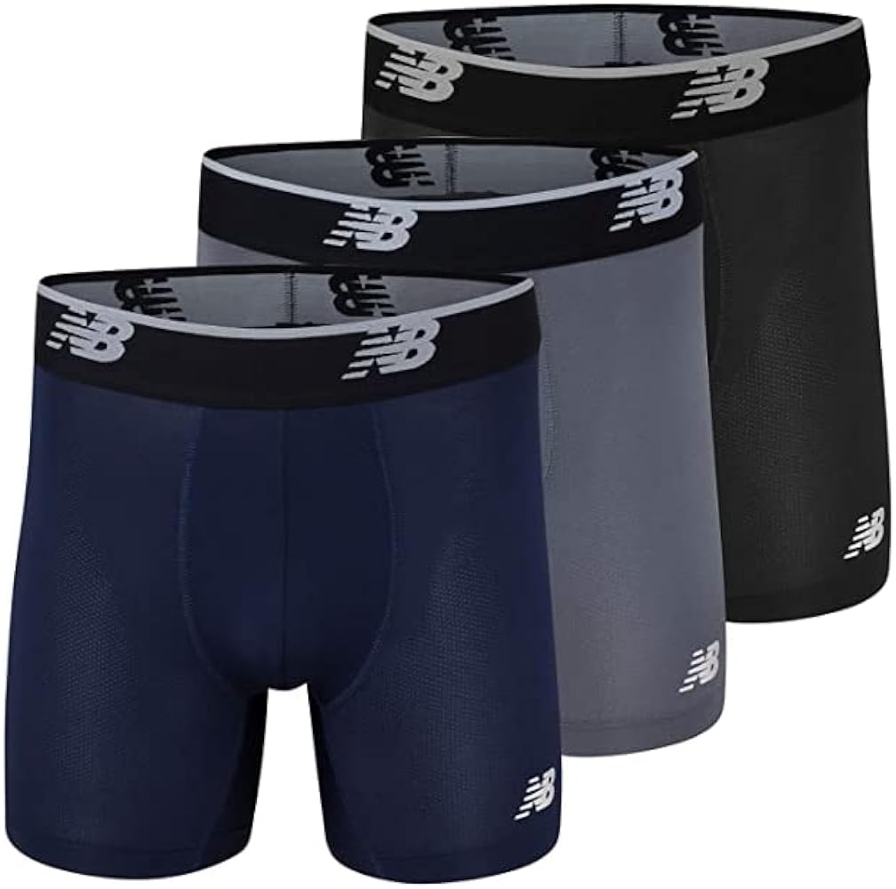 New Balance mens Mesh 5" No Fly Boxer Brief (4 Pack)
