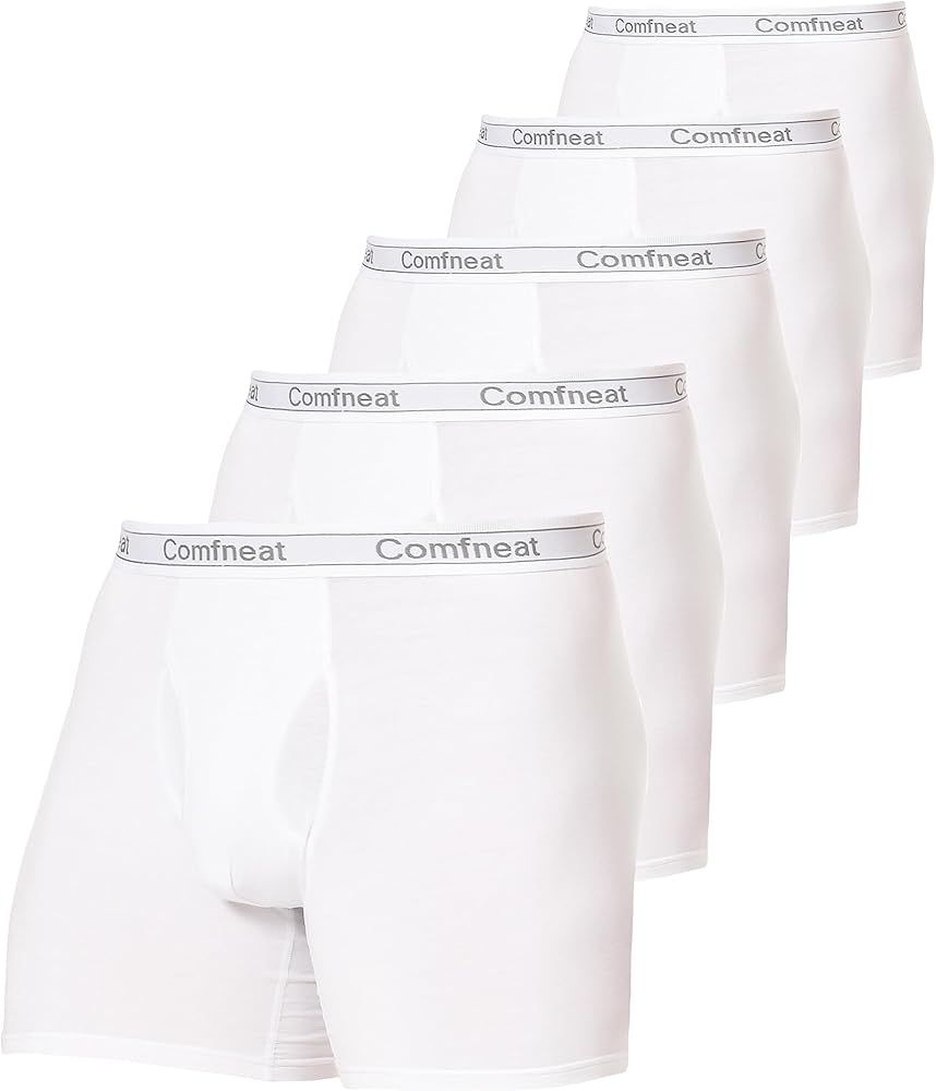 Comfneat Men's 5-Pack Viscose Boxer Briefs Cool Feeling Underwear with Fly