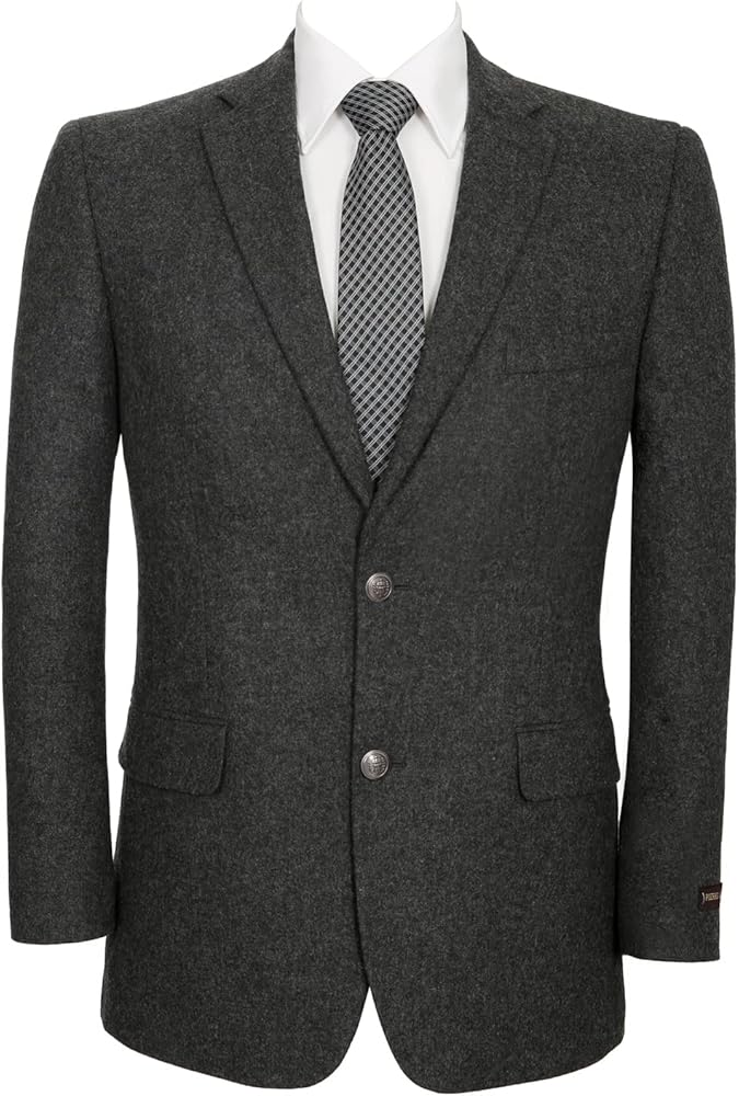 Men's Blazer Sport Coat Classic Fit Wool Blend 2 Button Business Suits Jacket