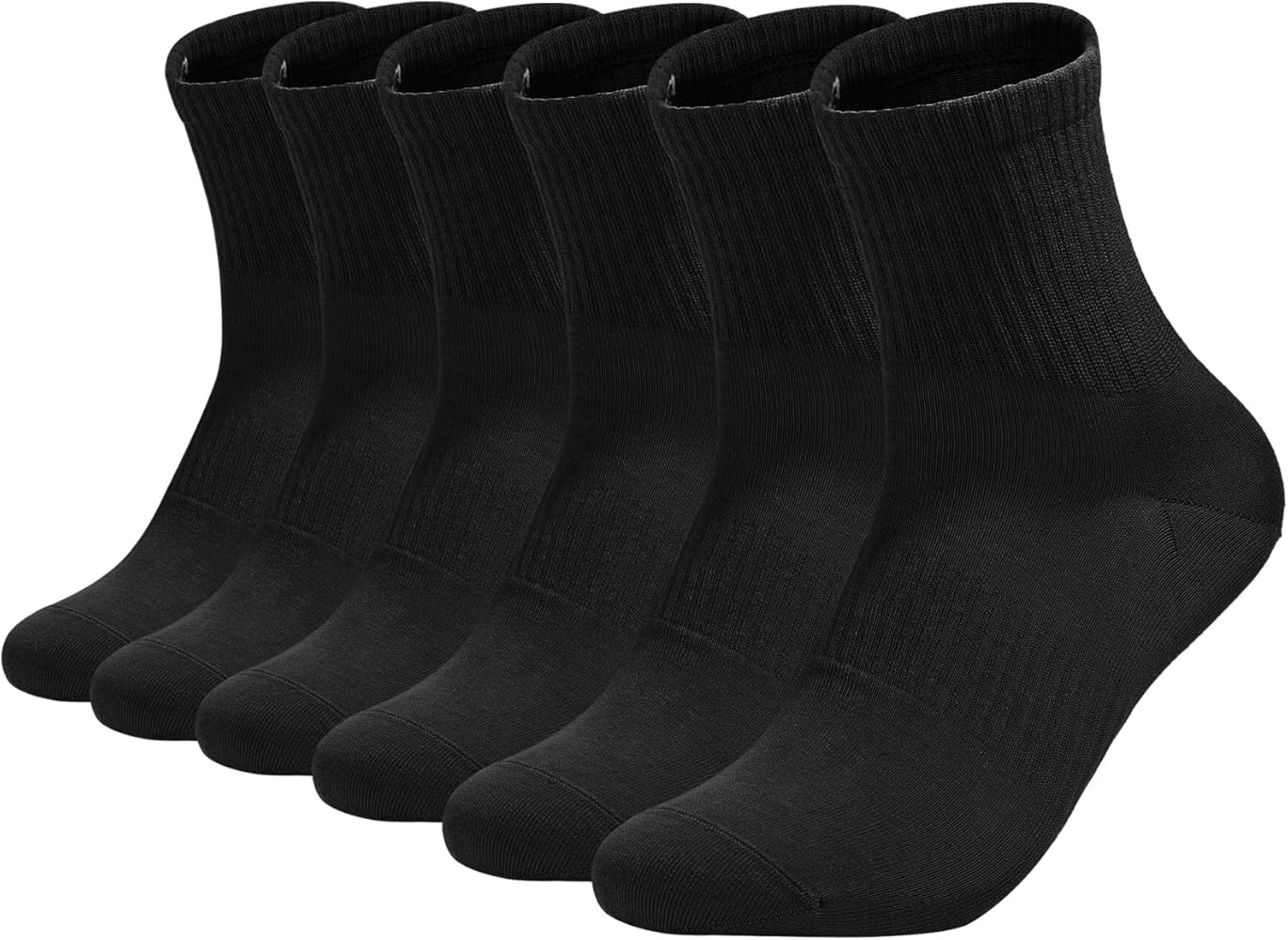 UIGA Mens Cotton Quarter Crew Socks, Above Ankle Socks for Men,Thin and Breathable,Solid Color,6 Pairs Gift Box