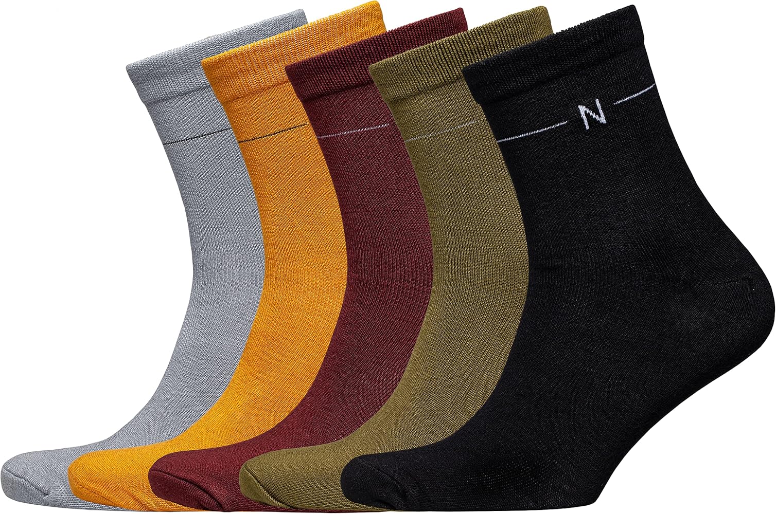 NUDUS UNDERWEAR Mens Bamboo Rayon Classic Quarter Socks 5-Pair Gift Box - Soft, Thin, Breathable