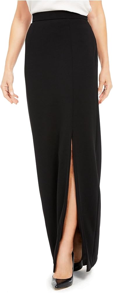 Adrianna Papell Womens Slit Long Pencil Skirt Black 4