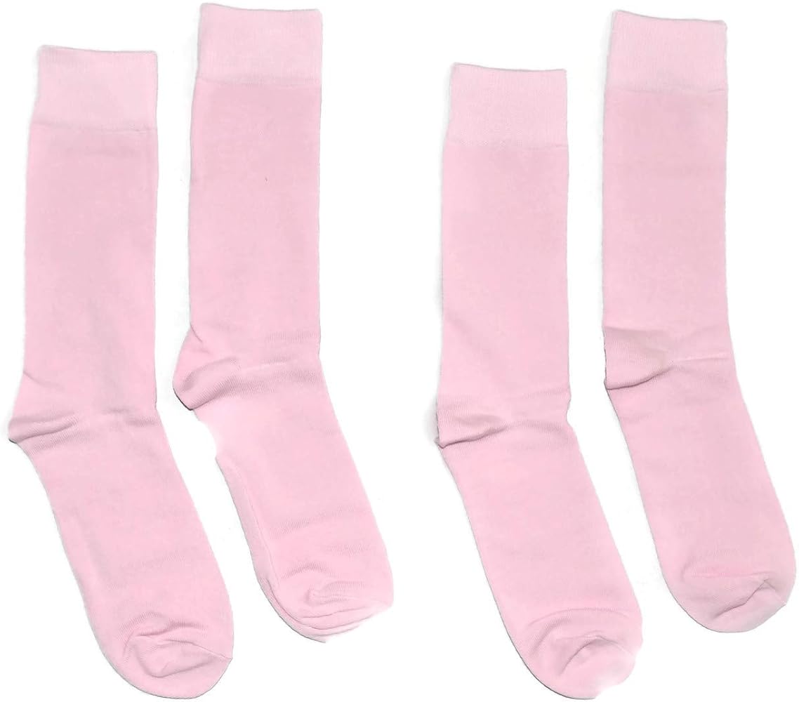 Men's Colorful Dress Socks 2 Pair Set - Solid Colors