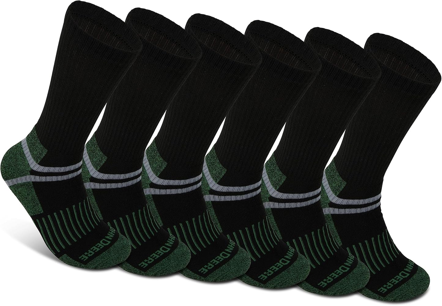 John Deere 6 Pair Men’s Socks Size 8-12 Work Socks for Men