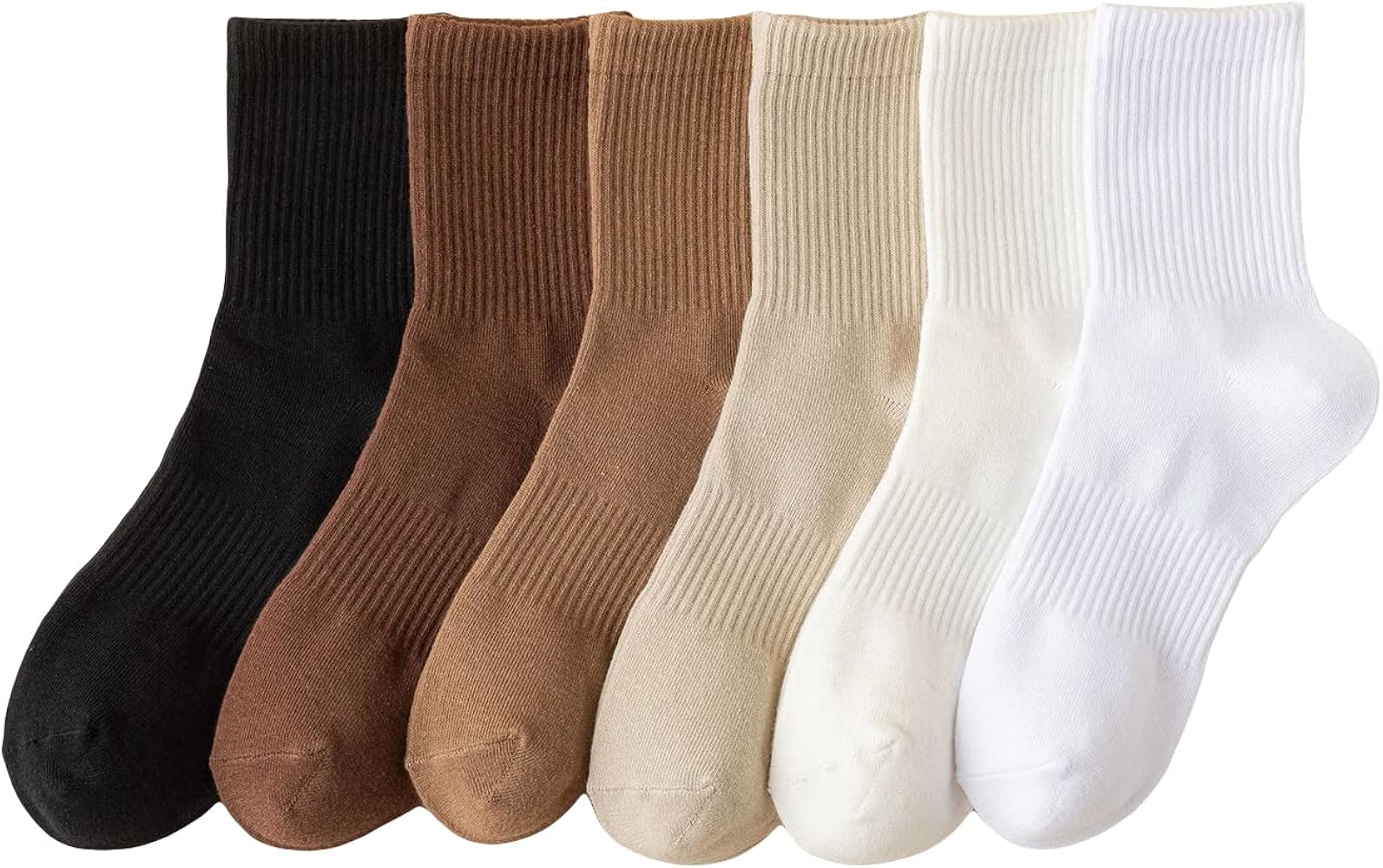 Verdusa Men's 5 Pack Solid Dress Crew Sock Anti Slip Lightweight Comfortable Work Business Socks