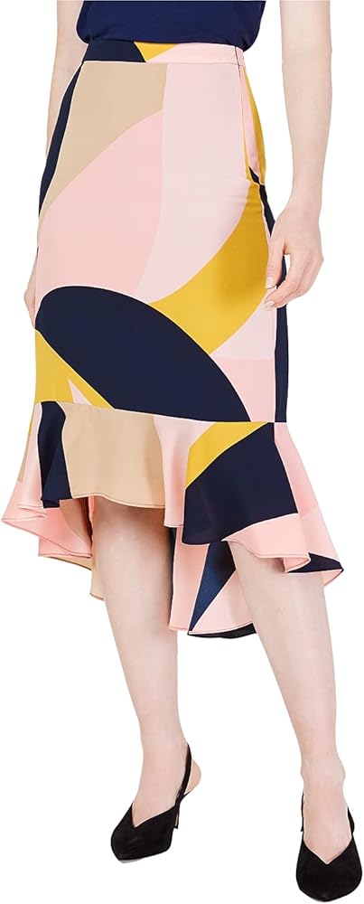 Bar III Womens Ruffled Hi-Low Midi Skirt
