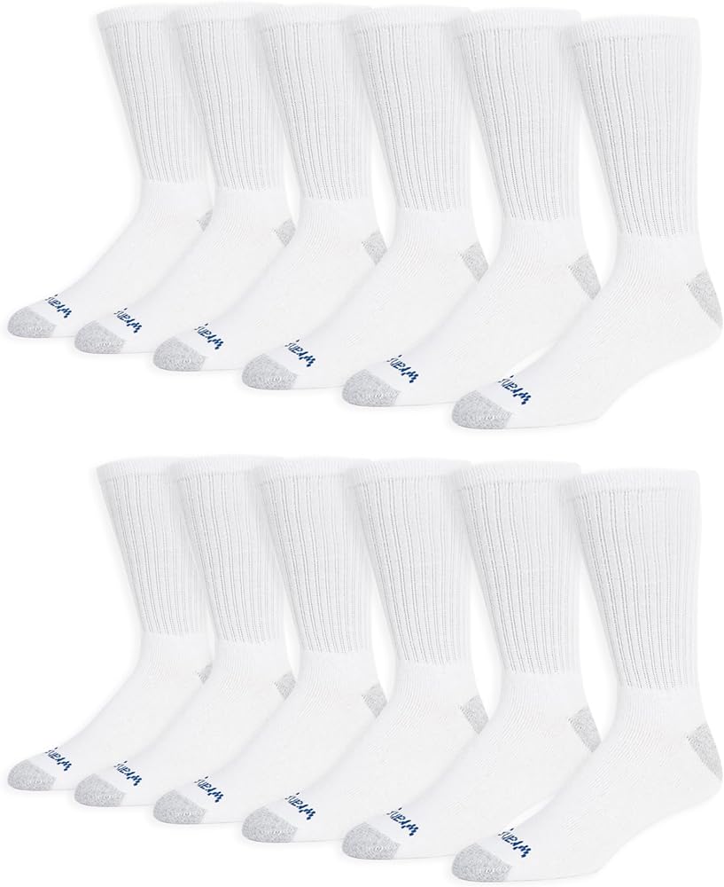 Wrangler - Ultra Dry P12 Mens Crew Socks - Full Cushion Mens Socks Size 13-15