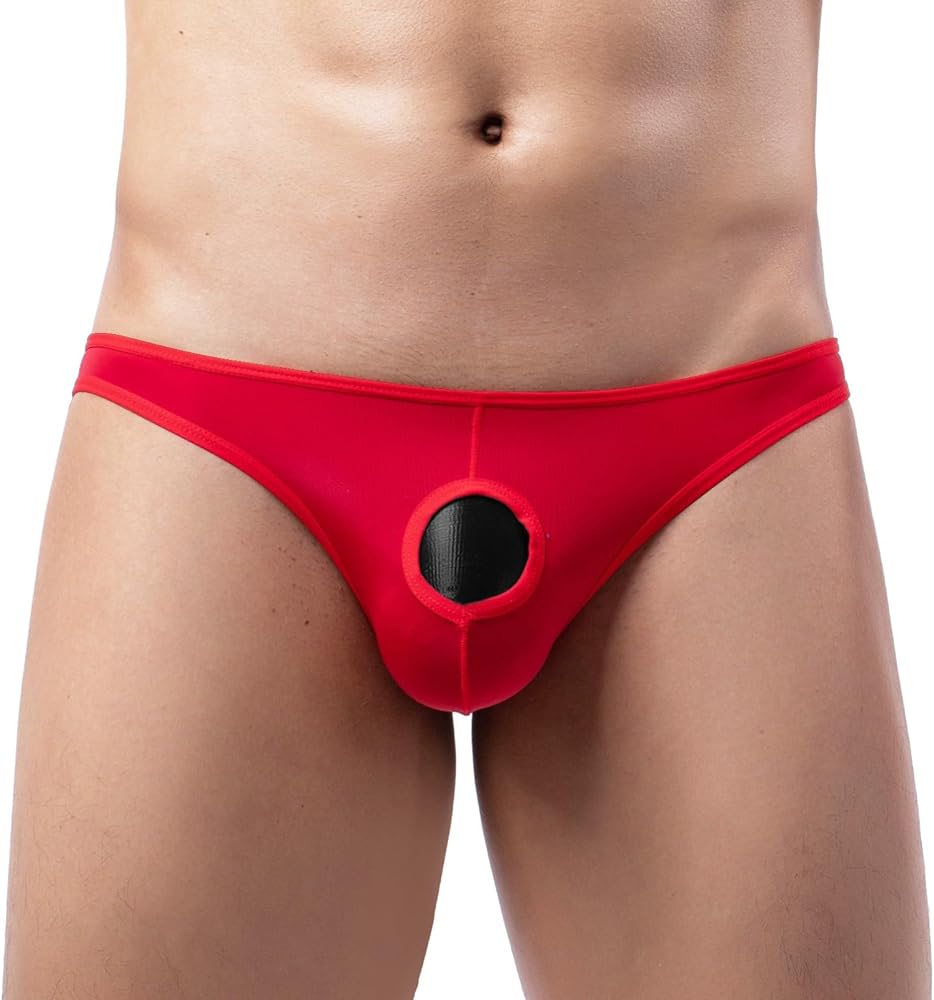 Men Borat Mankini Sexy Thongs Hole Front Bikini Underwear Lingerie Singlet Borat Style Straps Mesh See-Through Underpants