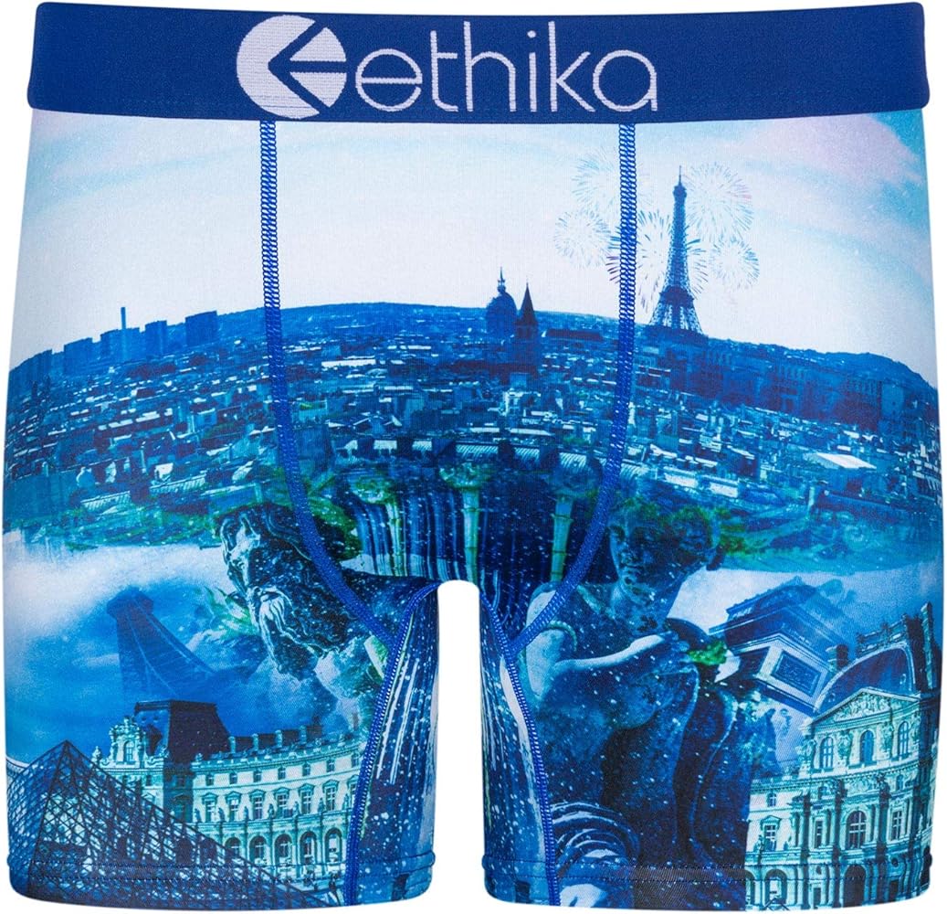 Ethika Mens Mid Boxer Briefs | Paris Nights