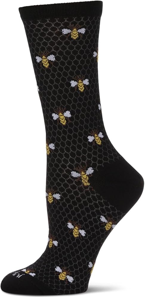 MeMoi Honey Bee Rayan Blend Crew Socks