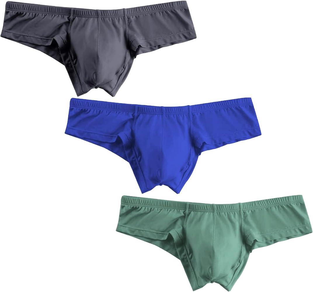 Men's Underwear Micro Modal Bikini Briefs Low Rise Half Back Coverage Silky Touch Underpants Multipack