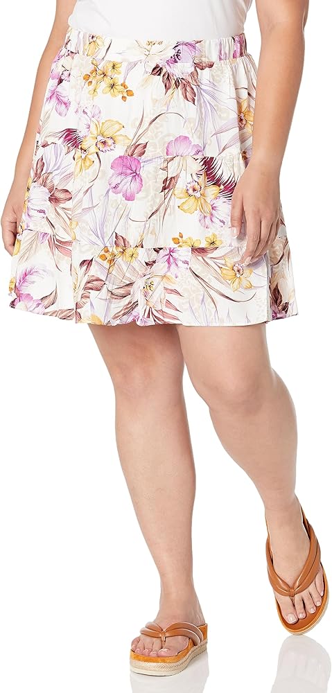 City Chic Women's Apparel Women's Plus Size Skirt, Ivory MAHE